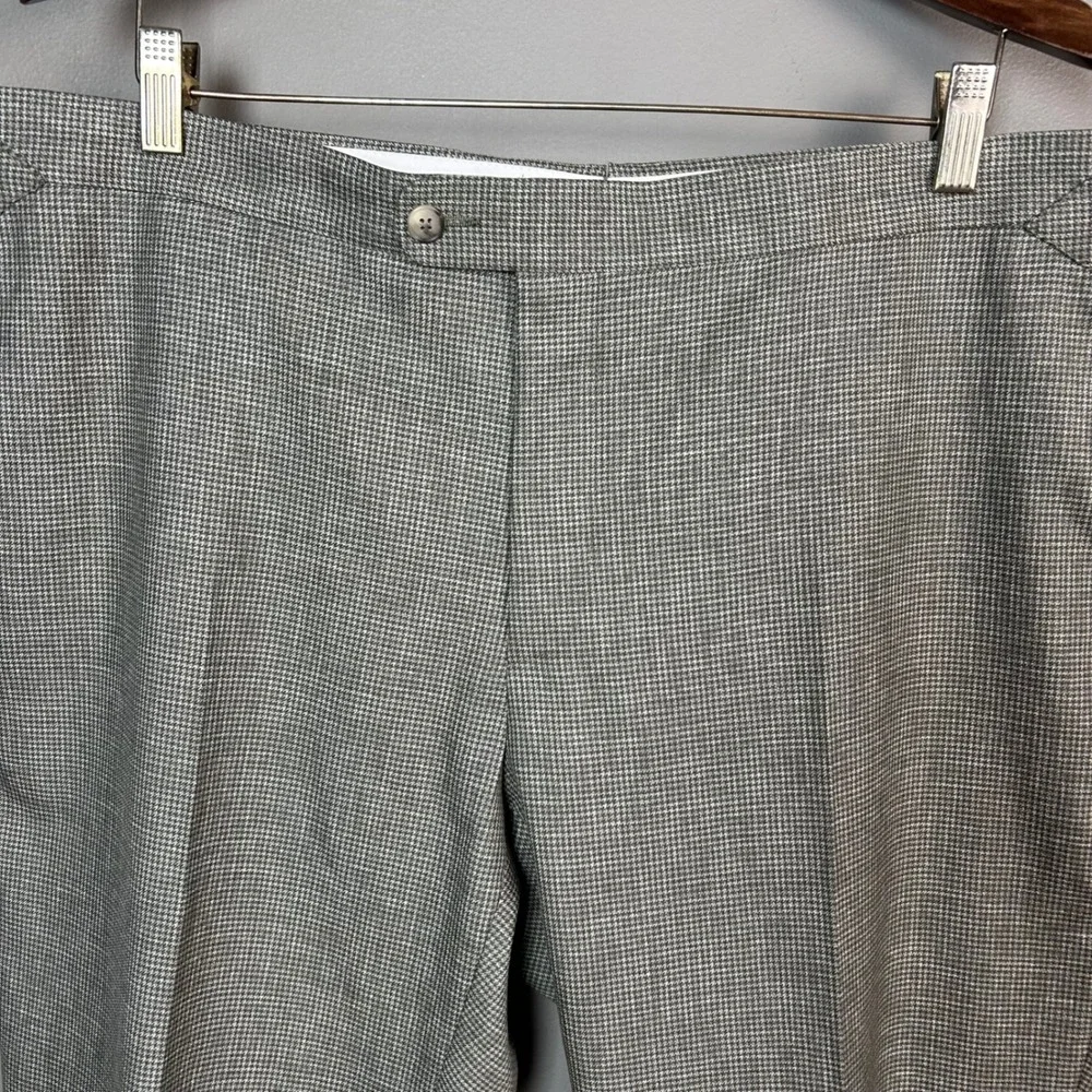 Suitsupply dress pants 40 Brescia Houndstooth unstructured Grey Wool tapered